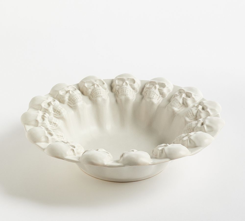 RARE Pottery Barn Figural Skull Candy Bowl